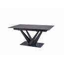 Стол обеденный SIGNAL SORENTO Ceramic эффект серого мрамора/черный мат 160-220/90